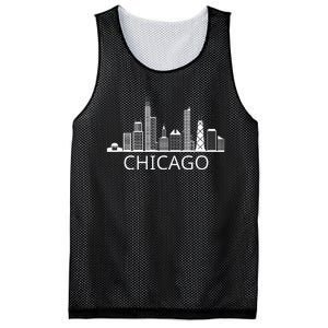 Chicago Skyline Throwback Design Classic Mesh Reversible Basketball Jersey Tank