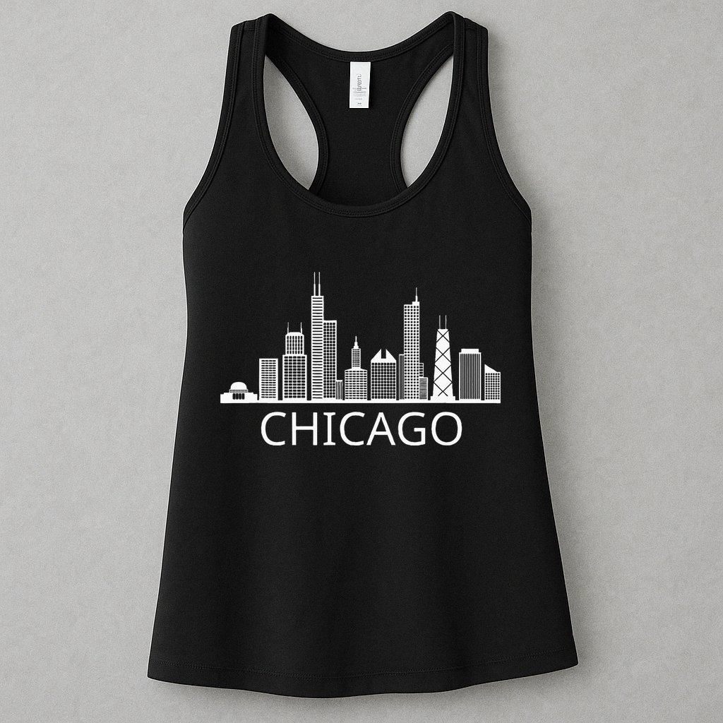 Chicago Skyline Throwback Design Classic Womens Tank Top