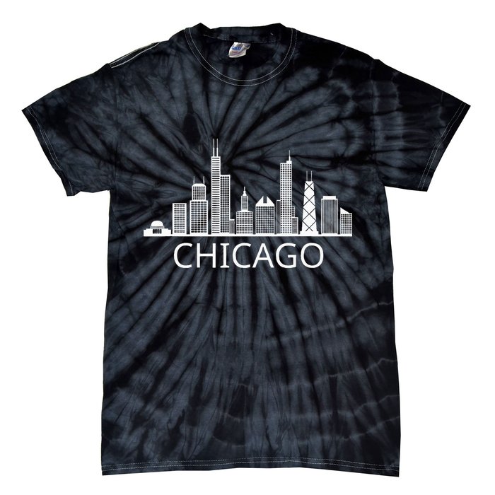 Chicago Skyline Throwback Design Classic Tie-Dye T-Shirt