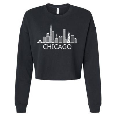 Chicago Skyline Throwback Design Classic Cropped Pullover Crew
