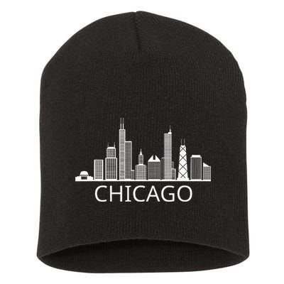 Chicago Skyline Throwback Design Classic Short Acrylic Beanie