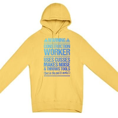 Construction Site Throws Tools Construction Worker Gift Premium Pullover Hoodie