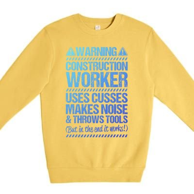 Construction Site Throws Tools Construction Worker Gift Premium Crewneck Sweatshirt