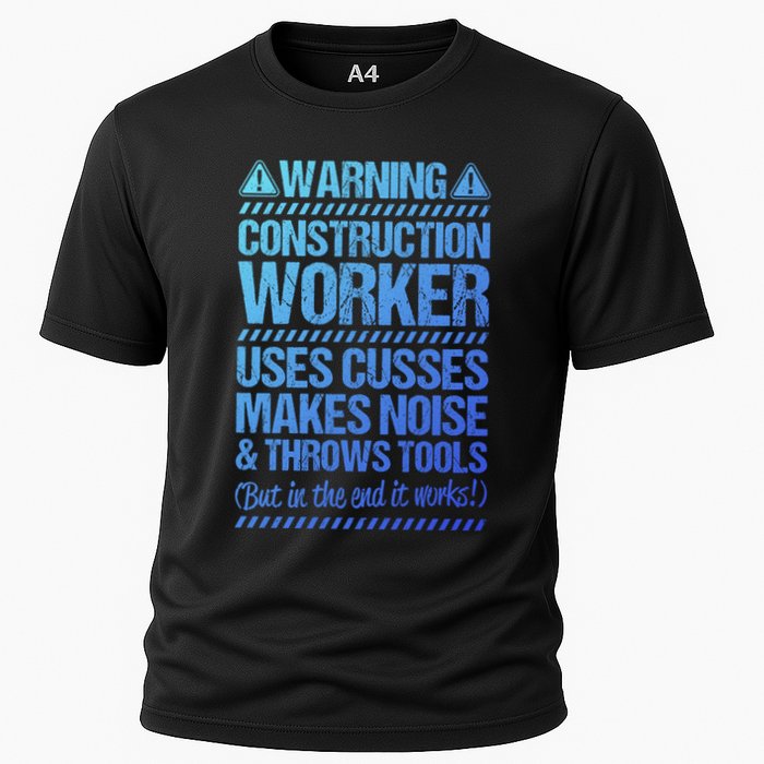 Construction Site Throws Tools Construction Worker Gift Cooling Performance Crew T-Shirt