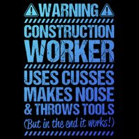 Construction Site Throws Tools Construction Worker Gift Cooling Performance Crew T-Shirt
