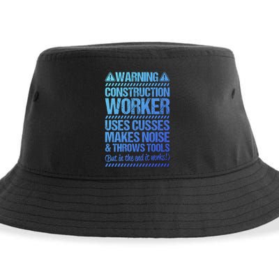 Construction Site Throws Tools Construction Worker Gift Sustainable Bucket Hat