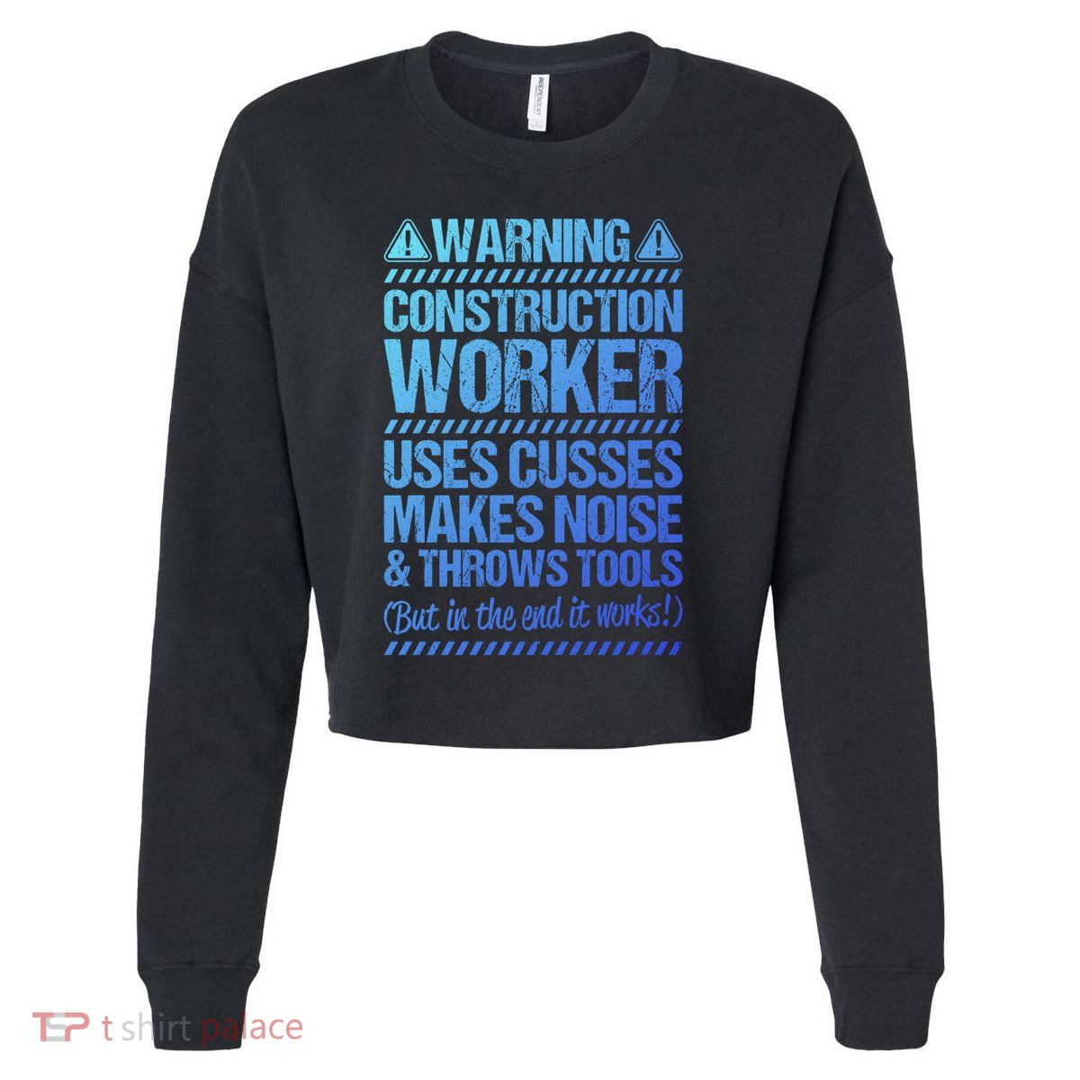 Construction Site Throws Tools Construction Worker Gift Cropped Pullover Crew