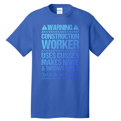 Construction Site Throws Tools Construction Worker Gift Tall T-Shirt