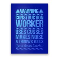 Construction Site Throws Tools Construction Worker Gift Poster