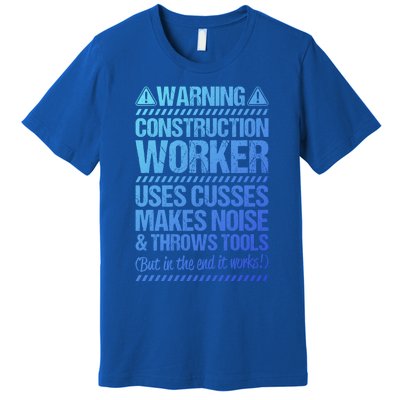 Construction Site Throws Tools Construction Worker Gift Premium T-Shirt