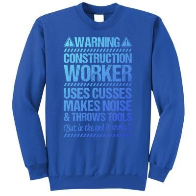 Construction Site Throws Tools Construction Worker Gift Tall Sweatshirt