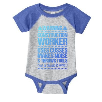 Construction Site Throws Tools Construction Worker Gift Infant Baby Jersey Bodysuit