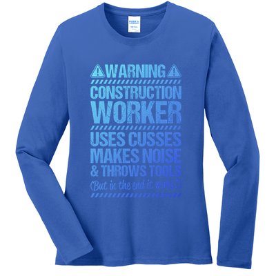 Construction Site Throws Tools Construction Worker Gift Ladies Long Sleeve Shirt