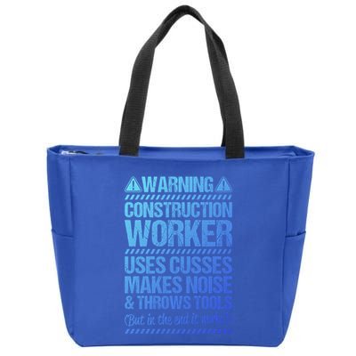 Construction Site Throws Tools Construction Worker Gift Zip Tote Bag
