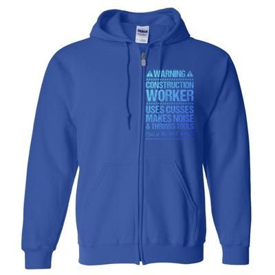 Construction Site Throws Tools Construction Worker Gift Full Zip Hoodie