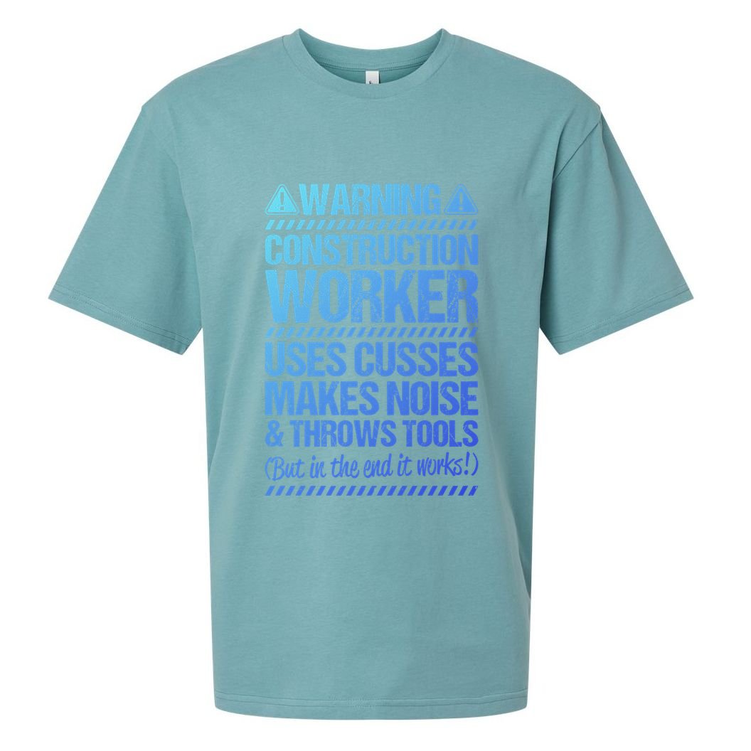 Construction Site Throws Tools Construction Worker Gift Sueded Cloud Jersey T-Shirt