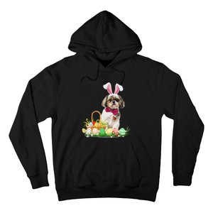 Cute Shih Tzu Easter Day Bunny Eggs Easter Costume Hoodie