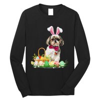 Cute Shih Tzu Easter Day Bunny Eggs Easter Costume Long Sleeve Shirt