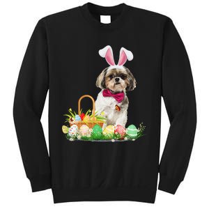 Cute Shih Tzu Easter Day Bunny Eggs Easter Costume Sweatshirt