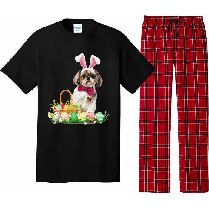 Cute Shih Tzu Easter Day Bunny Eggs Easter Costume Pajama Set