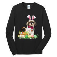 Cute Shih Tzu Easter Day Bunny Eggs Easter Costume Tall Long Sleeve T-Shirt