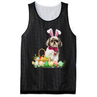 Cute Shih Tzu Easter Day Bunny Eggs Easter Costume Mesh Reversible Basketball Jersey Tank