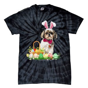 Cute Shih Tzu Easter Day Bunny Eggs Easter Costume Tie-Dye T-Shirt