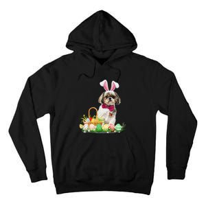 Cute Shih Tzu Easter Day Bunny Eggs Easter Costume Tall Hoodie