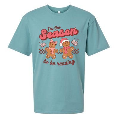 Christmas School Teacher Retro Librarian Groovy Xmas Books Sueded Cloud Jersey T-Shirt