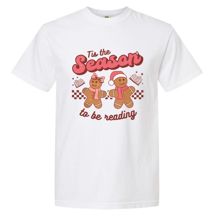 Christmas School Teacher Retro Librarian Groovy Xmas Books Garment-Dyed Heavyweight T-Shirt