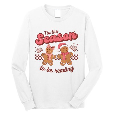 Christmas School Teacher Retro Librarian Groovy Xmas Books Long Sleeve Shirt