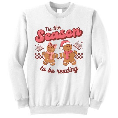 Christmas School Teacher Retro Librarian Groovy Xmas Books Sweatshirt