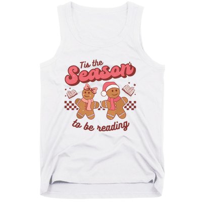 Christmas School Teacher Retro Librarian Groovy Xmas Books Tank Top