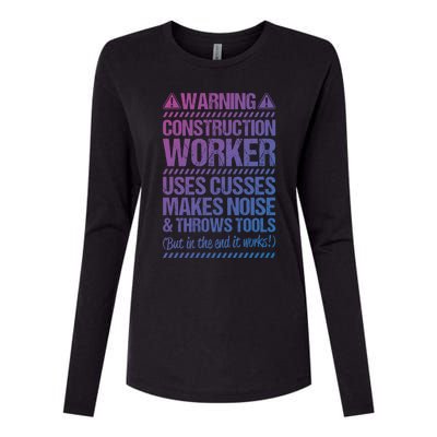 Construction Site Throws Tools Construction Worker Gift Womens Cotton Relaxed Long Sleeve T-Shirt