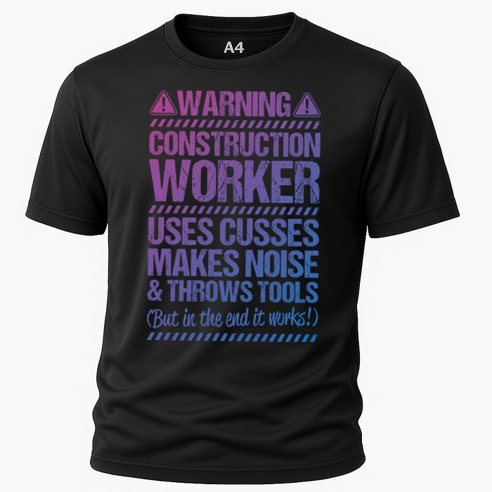 Construction Site Throws Tools Construction Worker Gift Cooling Performance Crew T-Shirt