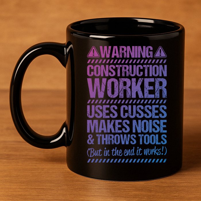 Construction Site Throws Tools Construction Worker Gift 11oz C Handle Ceramic Mug