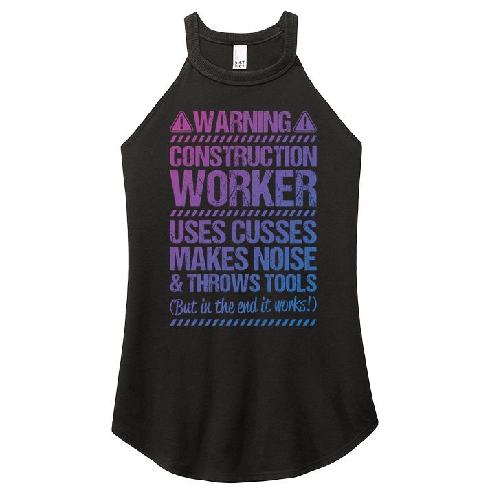Construction Site Throws Tools Construction Worker Gift Women's Perfect Tri Rocker Tank
