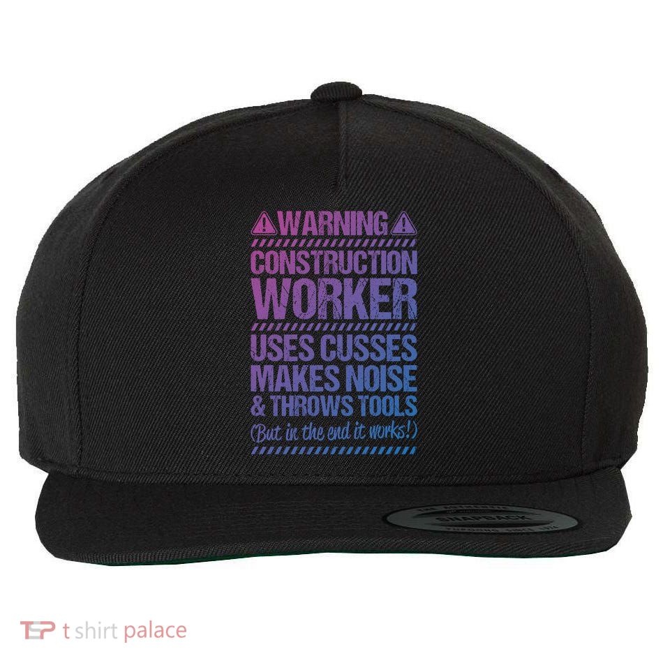 Construction Site Throws Tools Construction Worker Gift Wool Snapback Cap