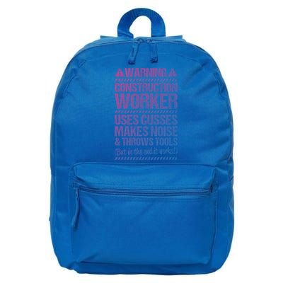 Construction Site Throws Tools Construction Worker Gift 16 in Basic Backpack