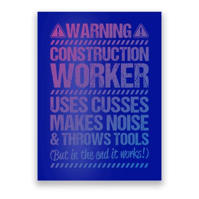 Construction Site Throws Tools Construction Worker Gift Poster