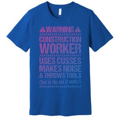 Construction Site Throws Tools Construction Worker Gift Premium T-Shirt