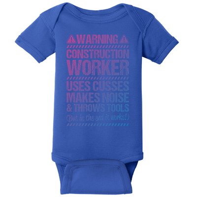 Construction Site Throws Tools Construction Worker Gift Baby Bodysuit