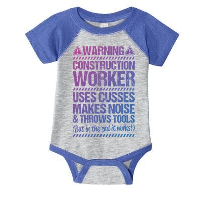 Construction Site Throws Tools Construction Worker Gift Infant Baby Jersey Bodysuit
