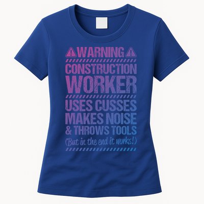 Construction Site Throws Tools Construction Worker Gift Womens T-Shirt