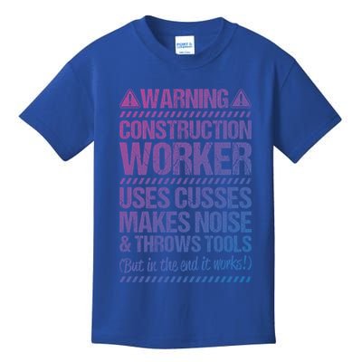 Construction Site Throws Tools Construction Worker Gift Kids T-Shirt