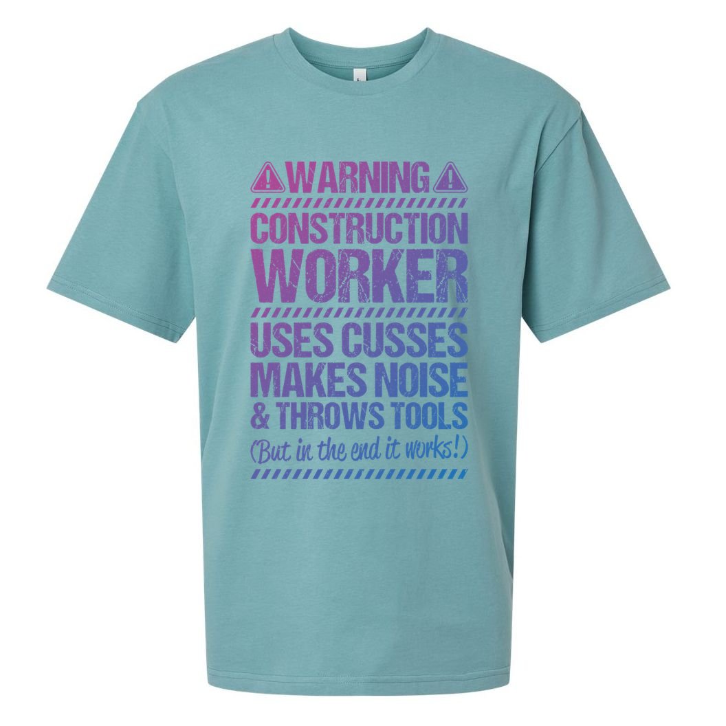Construction Site Throws Tools Construction Worker Gift Sueded Cloud Jersey T-Shirt