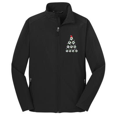 Christmas Soccer Tree Holiday Gift Sport Lover Soccer Player Core Soft Shell Jacket