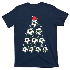 Christmas Soccer Tree Holiday Gift Sport Lover Soccer Player T-Shirt