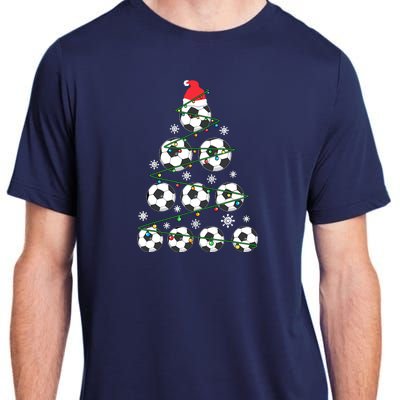 Christmas Soccer Tree Holiday Gift Sport Lover Soccer Player Adult ChromaSoft Performance T-Shirt