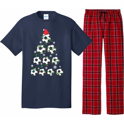 Christmas Soccer Tree Holiday Gift Sport Lover Soccer Player Pajama Set